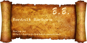 Bentsik Barbara névjegykártya